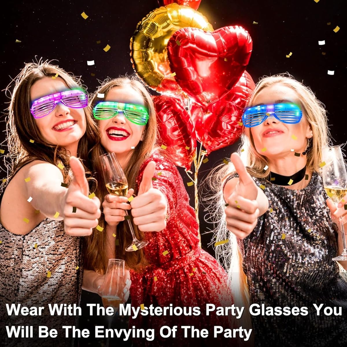 LED Glasses Glow Stick Glasses Halloween Party Favors Glow in the Dark Party Supplies for Adults Rave Neon Flash Sunglasses Light Up Toys Birthday Carnival Halloween Party Gifts