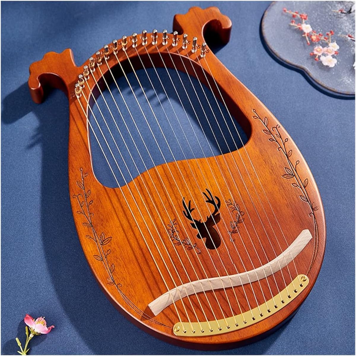 WowZza 16 String Lyre Harp Instrument for Beginners with Tuning Tool Spare String Lyre Harp/2