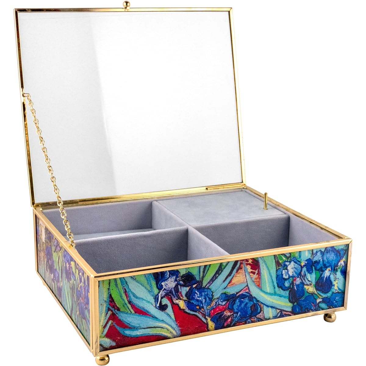 The San Francisco Music Box Company Iris Glass Music Box Jewelry Box
