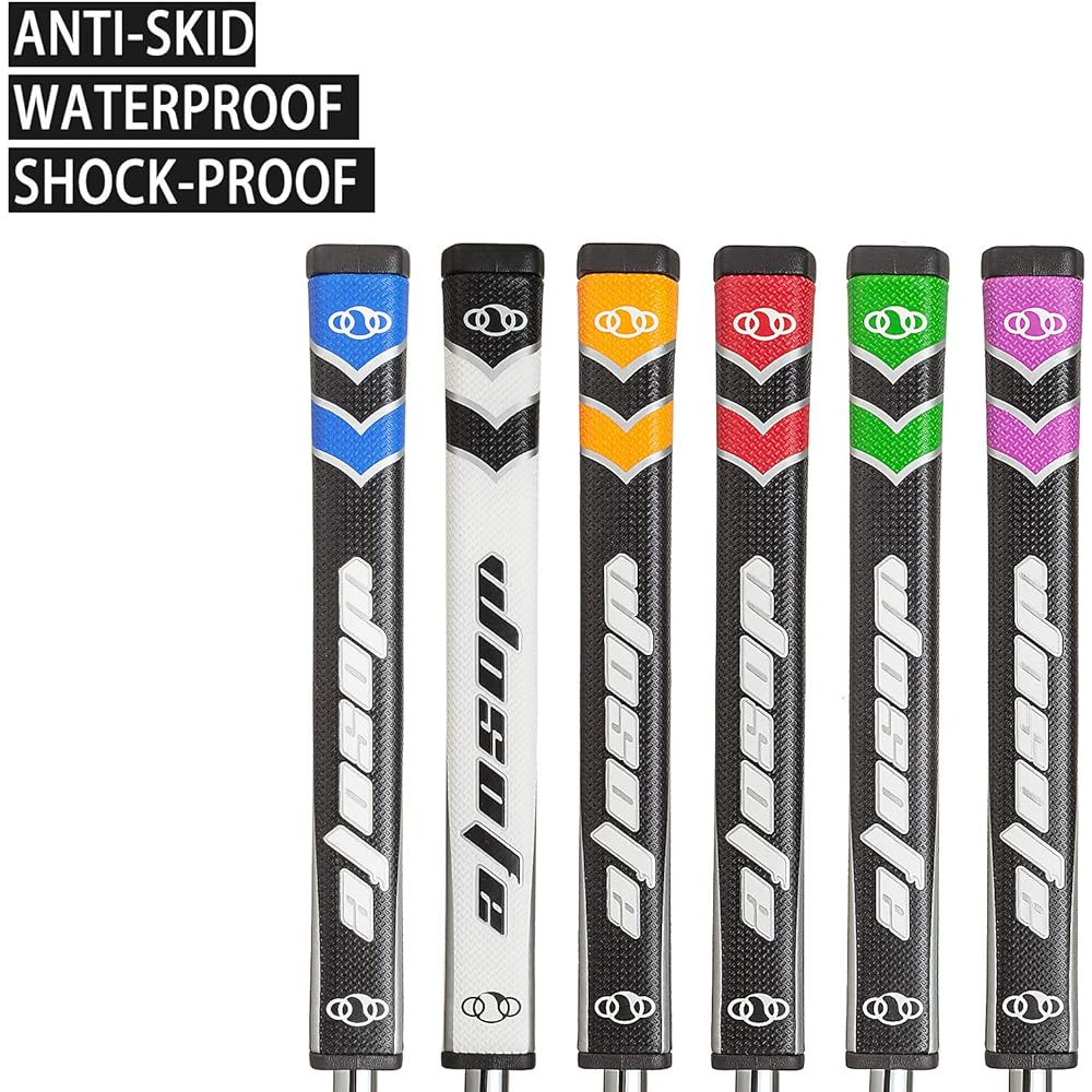 Zenesty Golf Putter Grip Mid Size Men's 45g 2.0 Compatible with Most Iron Clubs Pistol Shape Lightweight Adhesive Surface Delicate Pattern Soft PU Material Comfortable Feel 6 Colors to Choose from
