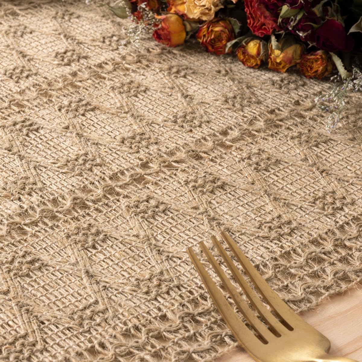 MLMW Boho Table Runner 60 Inch Rustic Linen Macrame Table Runner Khaki Woven Table Runner for Bohemian Home Dining Bedroom Table Decoration