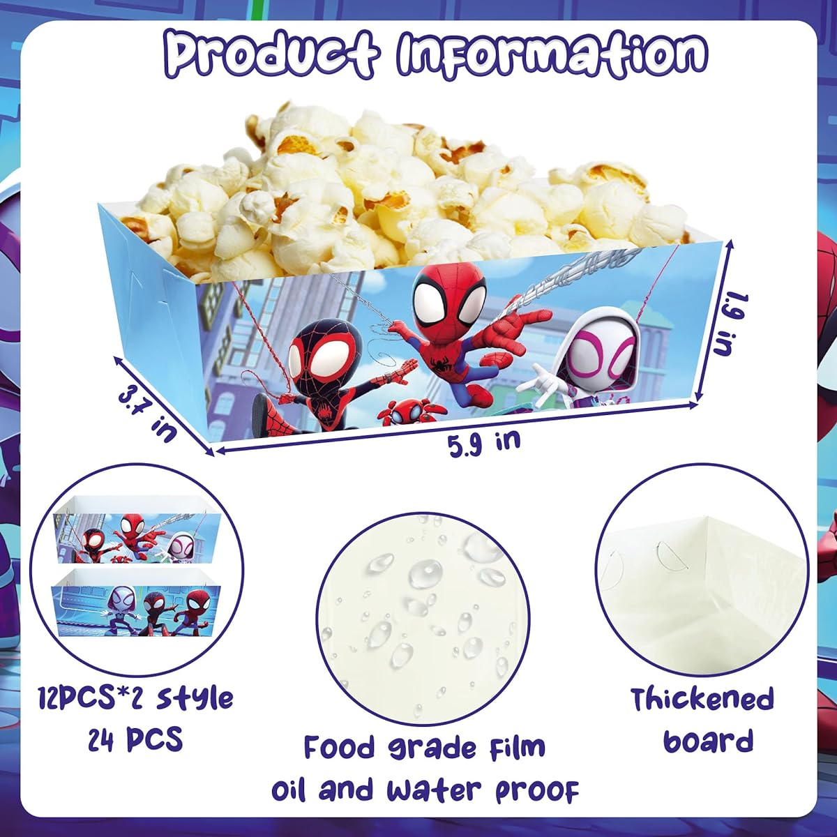 Variegatex Spidey and His Amazing Friends Birthday Decorations, Party Supplies Paper Trays, Spidey and His Amazing Friends Birthday Party Supplies, Spidey Themed Party Favors