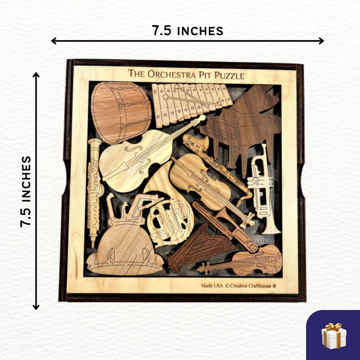 Orchestra Pit - Wood Brain Teaser Puzzle - Unique Hardwood USA Design