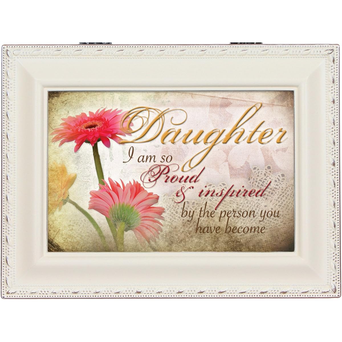 Cottage Garden Daughter Ivory Music Box / Jewellery Box Plays You Light Up My Life
