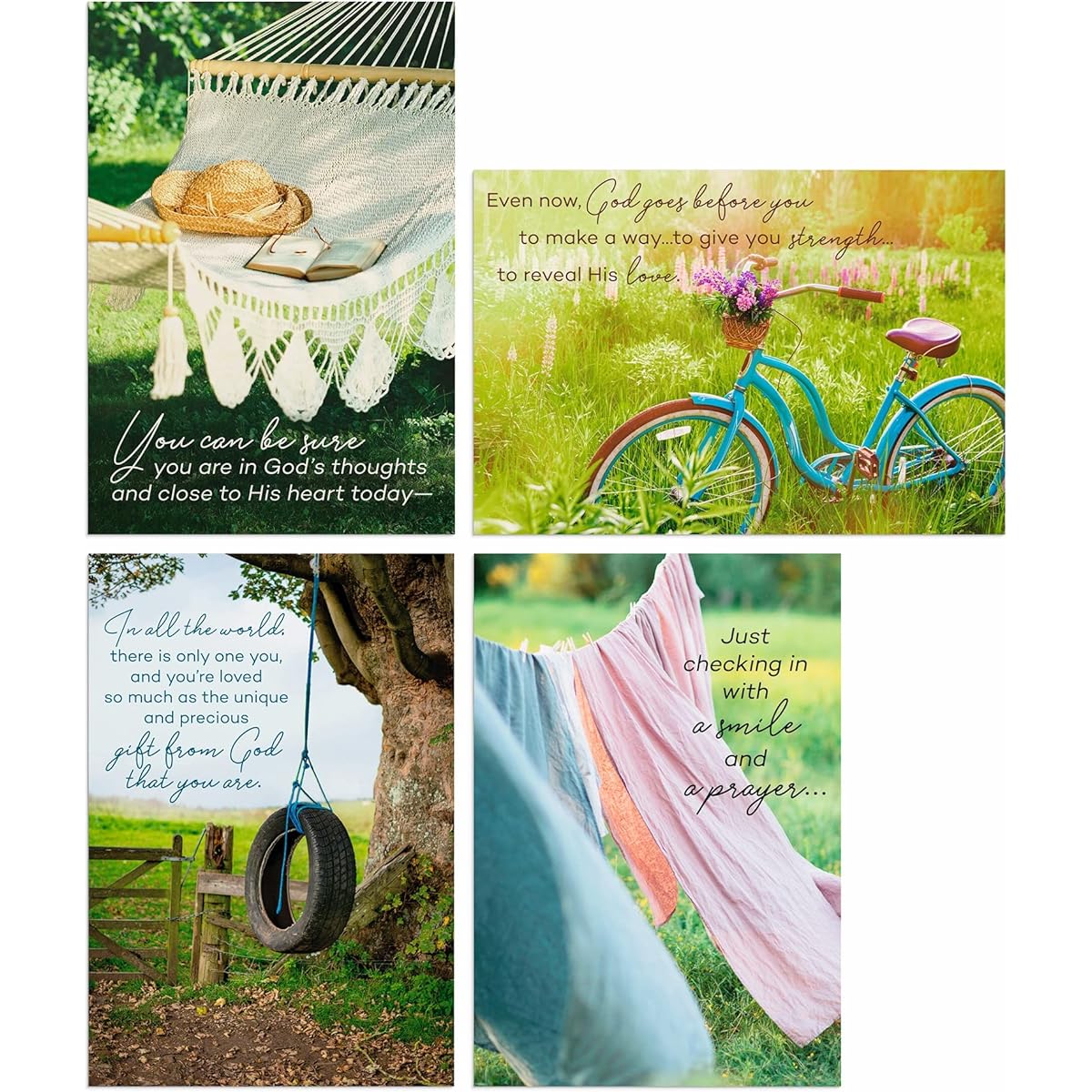 DaySpring - Care & Concern - A Heart and a Smile - King James Version - Bible and 4 Assorted Designs - Box of 12 Sympathy Cards & Envelopes (J7446)