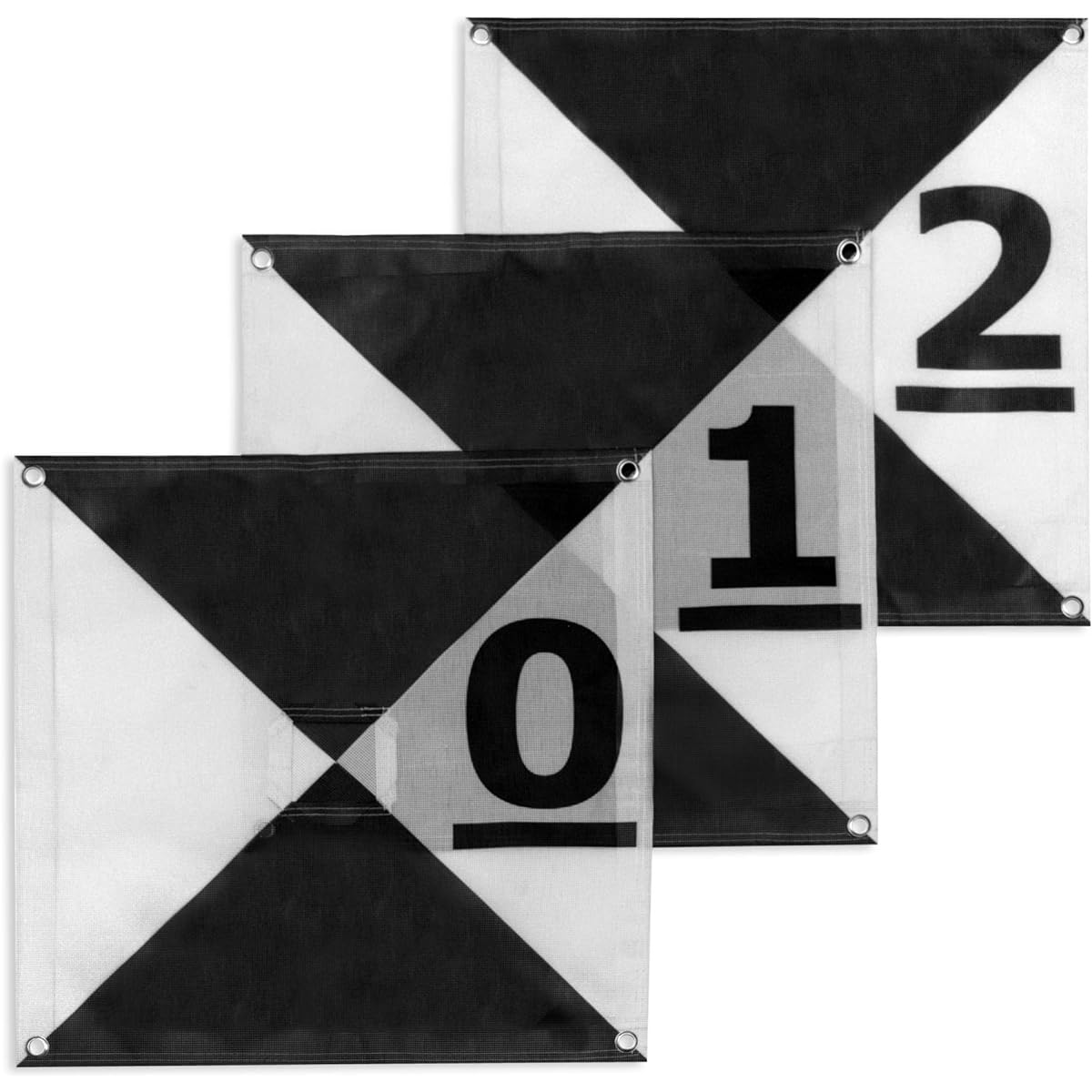 UAV Ground Control Point (GCP)/Aerial Target for Aerial Mapping & Surveying (10 Pack) Center Pass Through Numbers 0-9 | Harlequin Iron Cross Edition (Black & White)