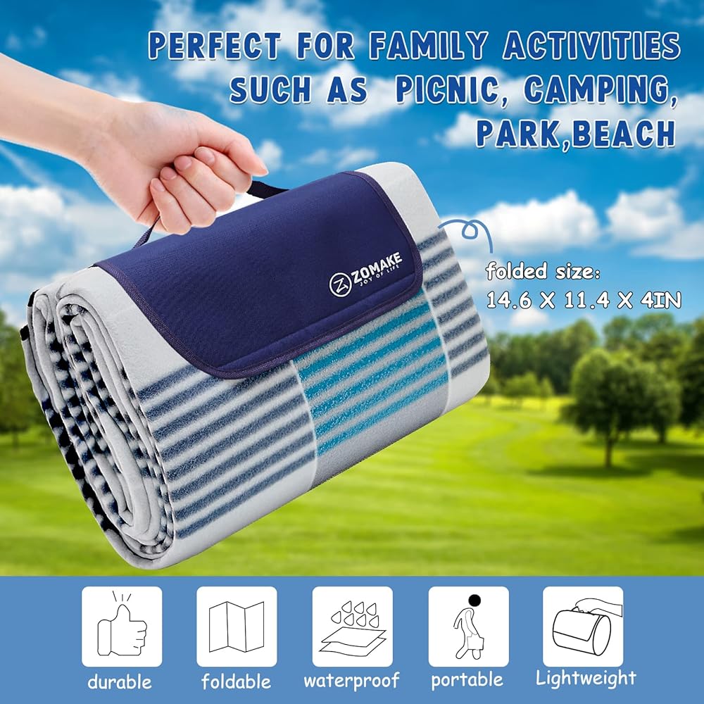 ZOMAKE Leisure Sheet, Thick, Large, Waterproof, Outdoor Mat, Tent Mat, Compact, Picnic, Camping Sheet, Foldable, Stylish, Large, For Sports Days, Cherry Blossom Viewing, Fireworks Festivals, Marine Use