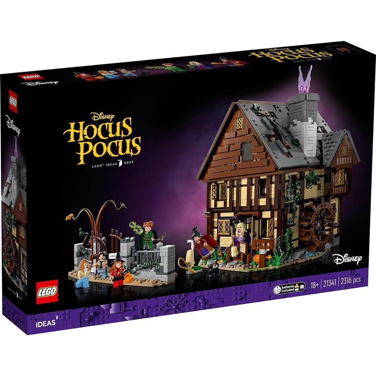 LEGO Ideas Disney Hocus Pocus: Sanderson Sisters' House 21341 Toy Blocks Gift Fantasy Princess Boys Girls Adults