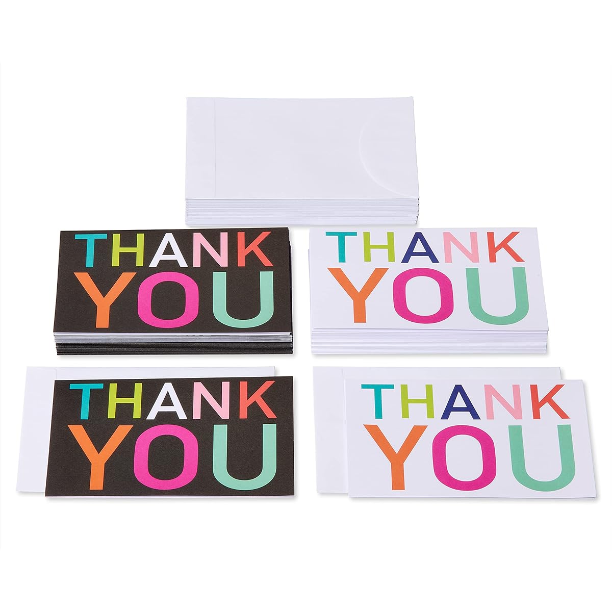 American Greetings Thank You Cards with Envelopes, Multicolor Lettering, 48 Count