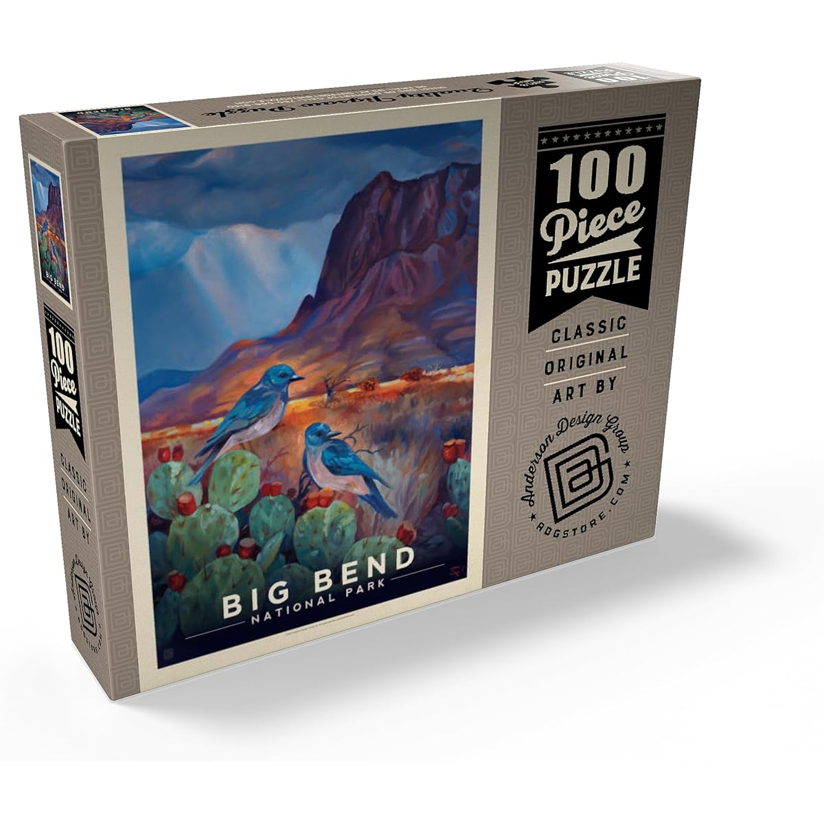 MyPuzzle Big Bend National Park: Birds, Vintage Poster - Premium 100 Piece Jigsaw Puzzle for Adults