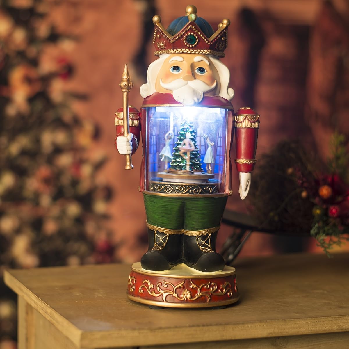 Roman Inc Musical Rotating LED Light Ballerina Scene Nutcracker