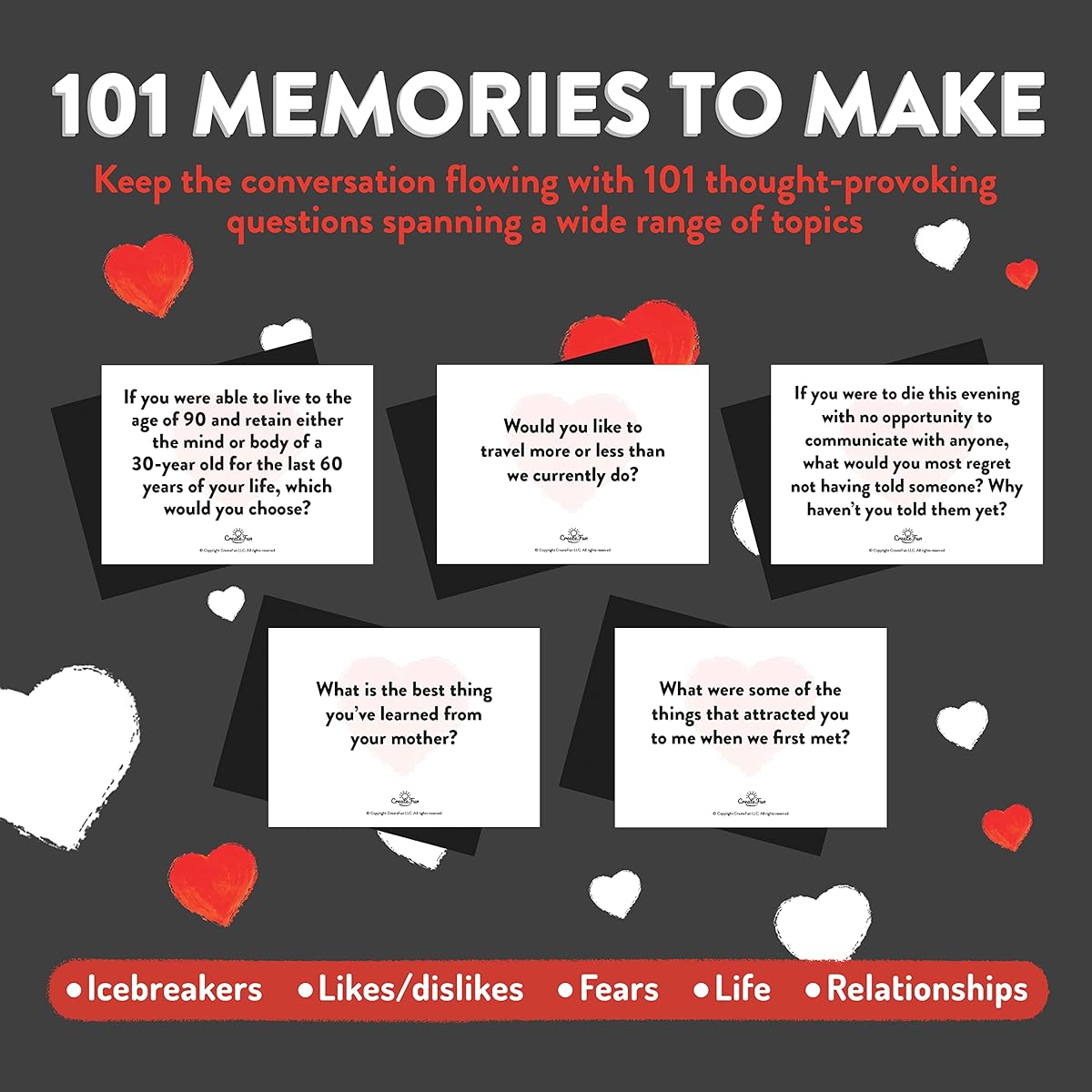 Couples Connection Cards - 101 Couples Conversation Starter Cards - Conversation Starters and Question Cards for Engaging and Thought-Provoking Conversations with Your Loved One.