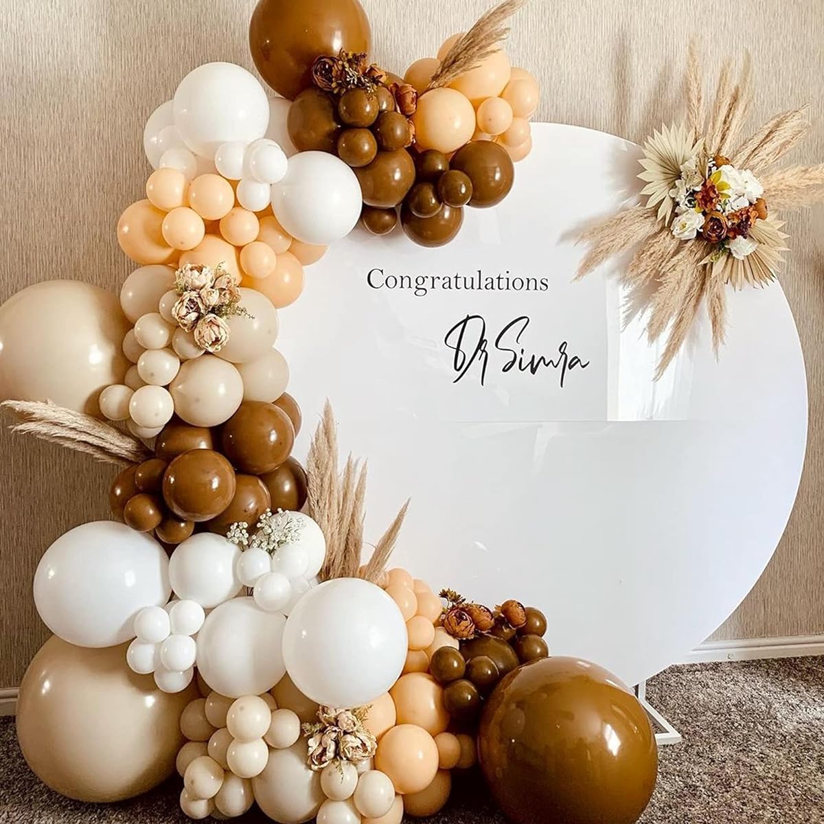 Coffee Brown Balloon Garland Kit - 127pcs DIY Balloon Arch Kit with Dark Brown and Beige Balloons for Teddy Bear Baby Shower Woodland Birthday Wedding Fall Theme Party Decorations