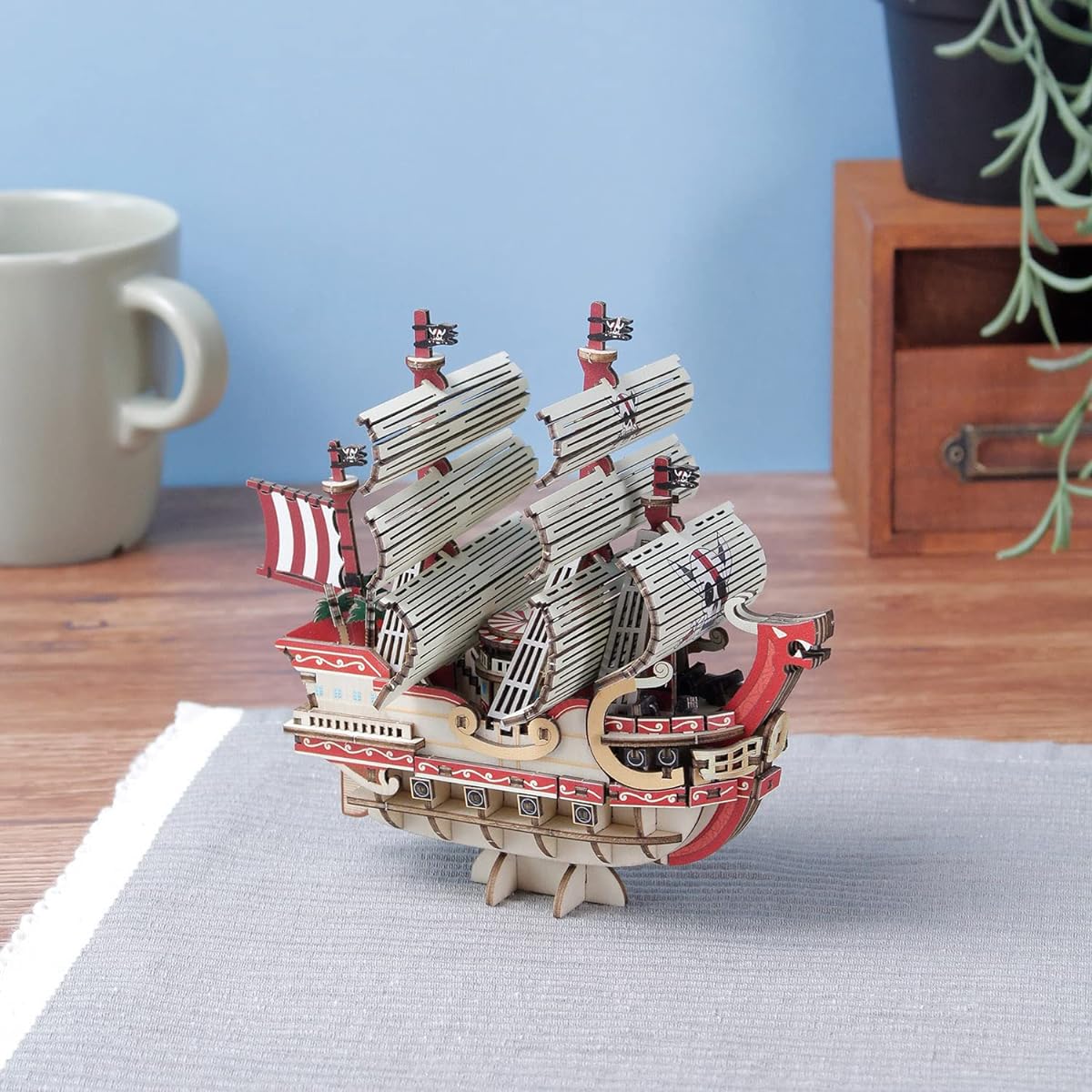 '-gu-mi One Piece Red Force - A wooden 3D puzzle DIY craft kit that can be enjoyed by everyone from elementary school students to adults - Educational toys for boys and girls - A wooden puzzle that is also perfect as a gift for adults as a piece of 3D art