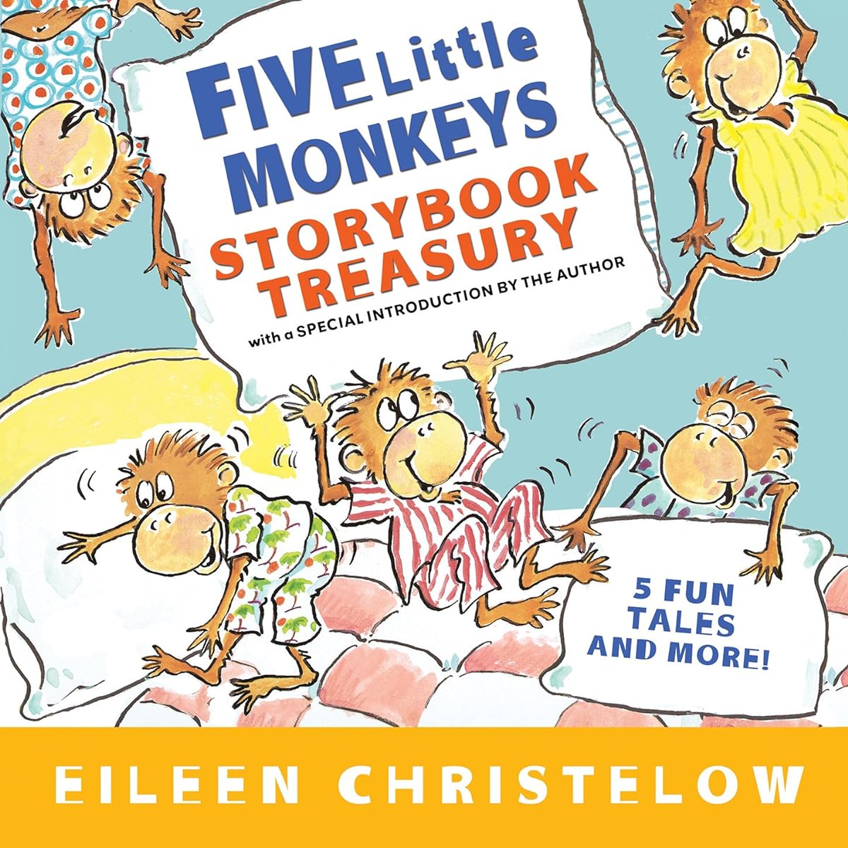 MerryMakers 5 Little Monkeys Finger Puppets Pretend Play Set, 5 Stories: 5 Little Monkeys Jumping on the Bed, Bake a Cake, Sit in a Tree, Do Nothing, Car Washable, Activity & Book Bag Gift Set