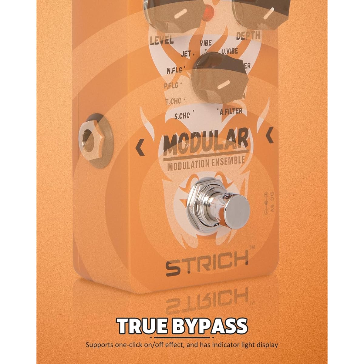 STRICH MODULAR 11 Mode Modulation Pedal - Electric Guitar Effects Chorus, Phaser, Tremolo, Flanger, Vibrato, Auto Filter, True Bypass for Guitarists