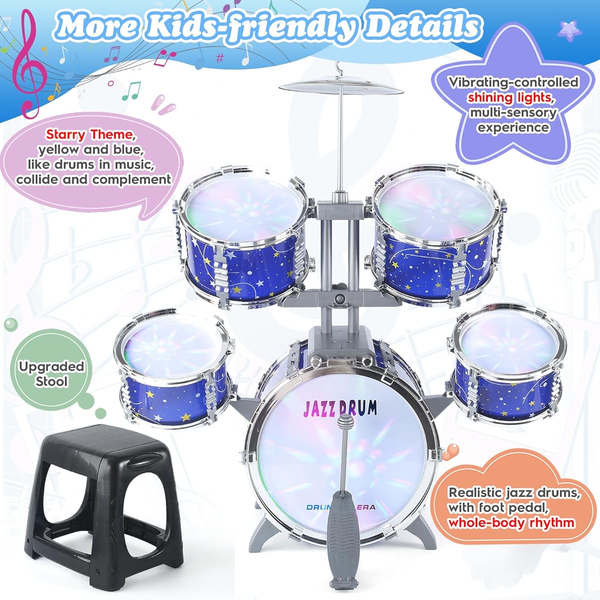 Upgrade Plastic Drum Set - Starry Sky