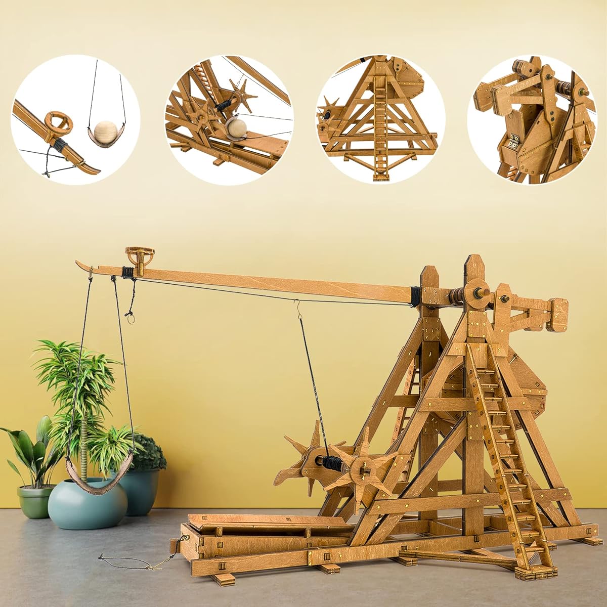 Toystub Trebuchet Kit Puzzle 3D Wood Puzzle Wooden Model for Teens