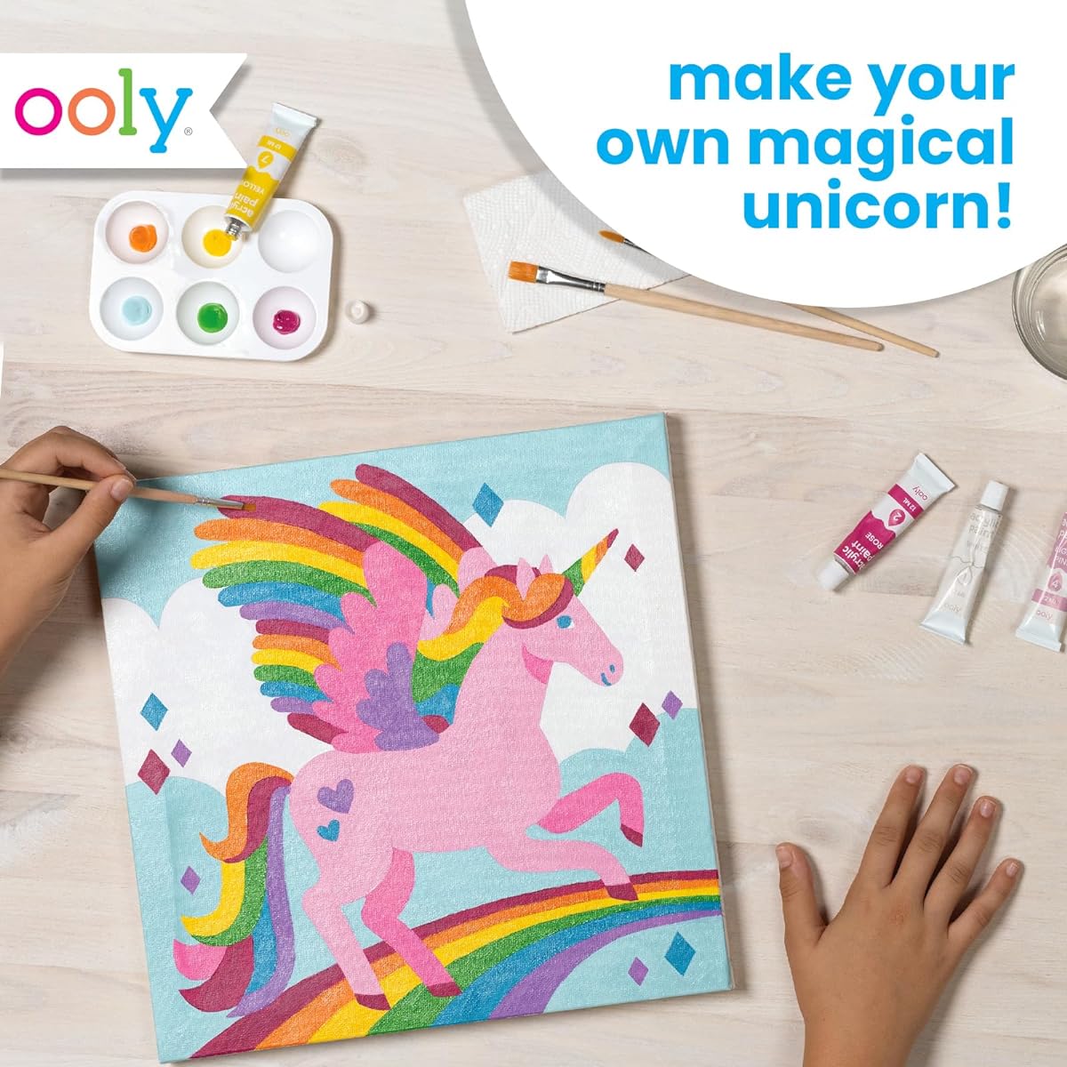 Woolly, Colorful Canvas Paint by Number Kit - Magic Unicorn