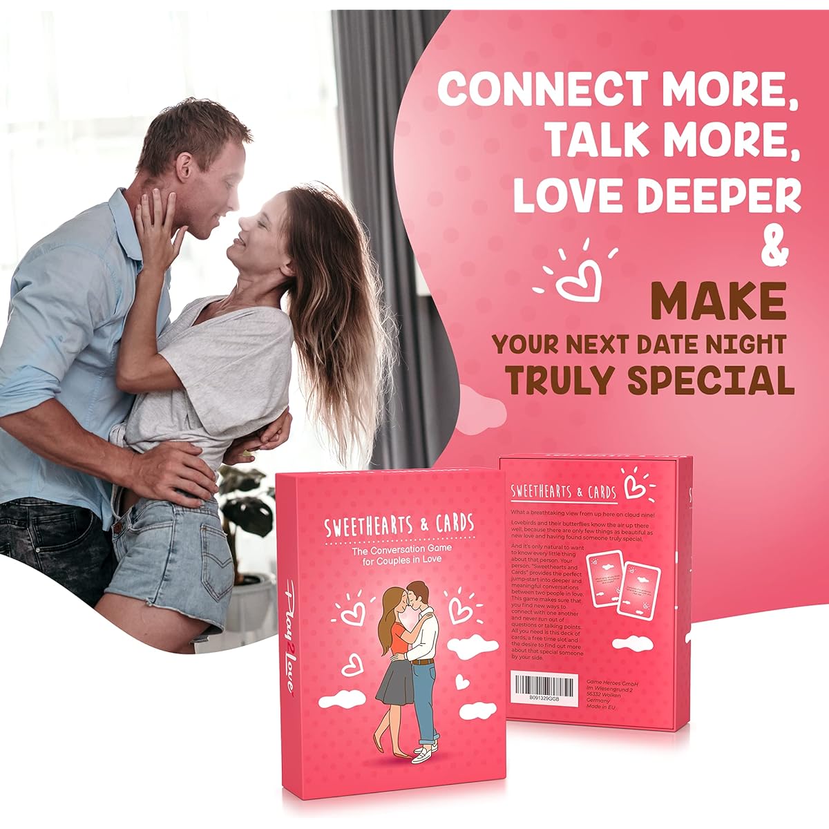 Sweethearts and Cards Conversation Cards for Couples Relationship Card Games for Couples Conversation Starters for Couples Get to Know the Game Date Night Romantic Dinner