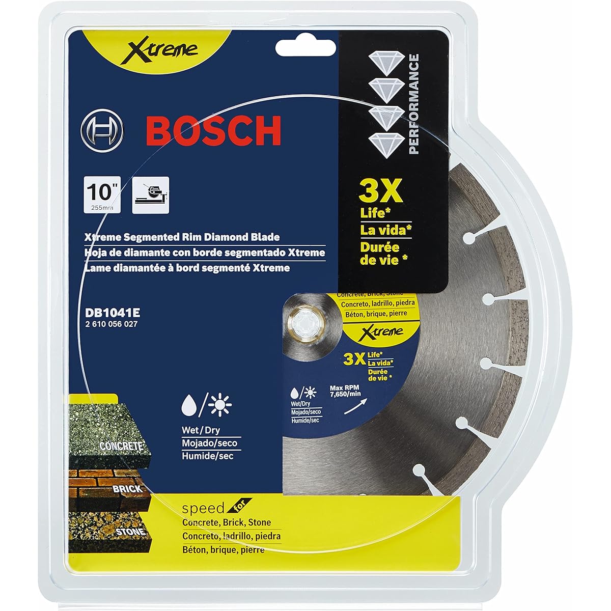 Bosch DB1041E 10" Premium Xtreme Segmented Rim Diamond Blade for Masonry