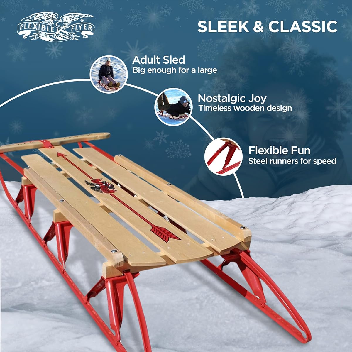 Flexible Flyer Steel Runner Sled, 60-inch by Flexible Flyer