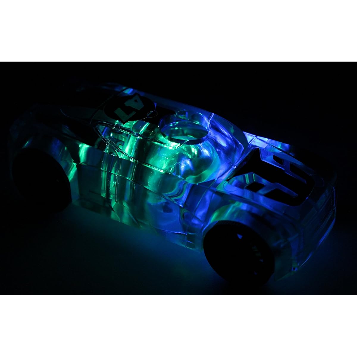 Marble Racers Light Up 1:43 Scale Quickshot Pullback Motor Race Car - Green & Orange