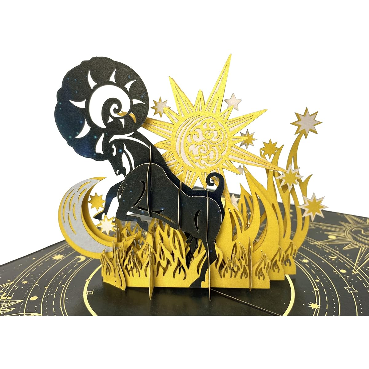 iGifts And Cards Aries Zodiac Birthday 3D Pop Up Greeting Card - Astrology Gifts for Him, Her, Ram Astrology Present Fun Horoscope Anniversary, Celestial Card for Mom, Dad 5 x 7 inches