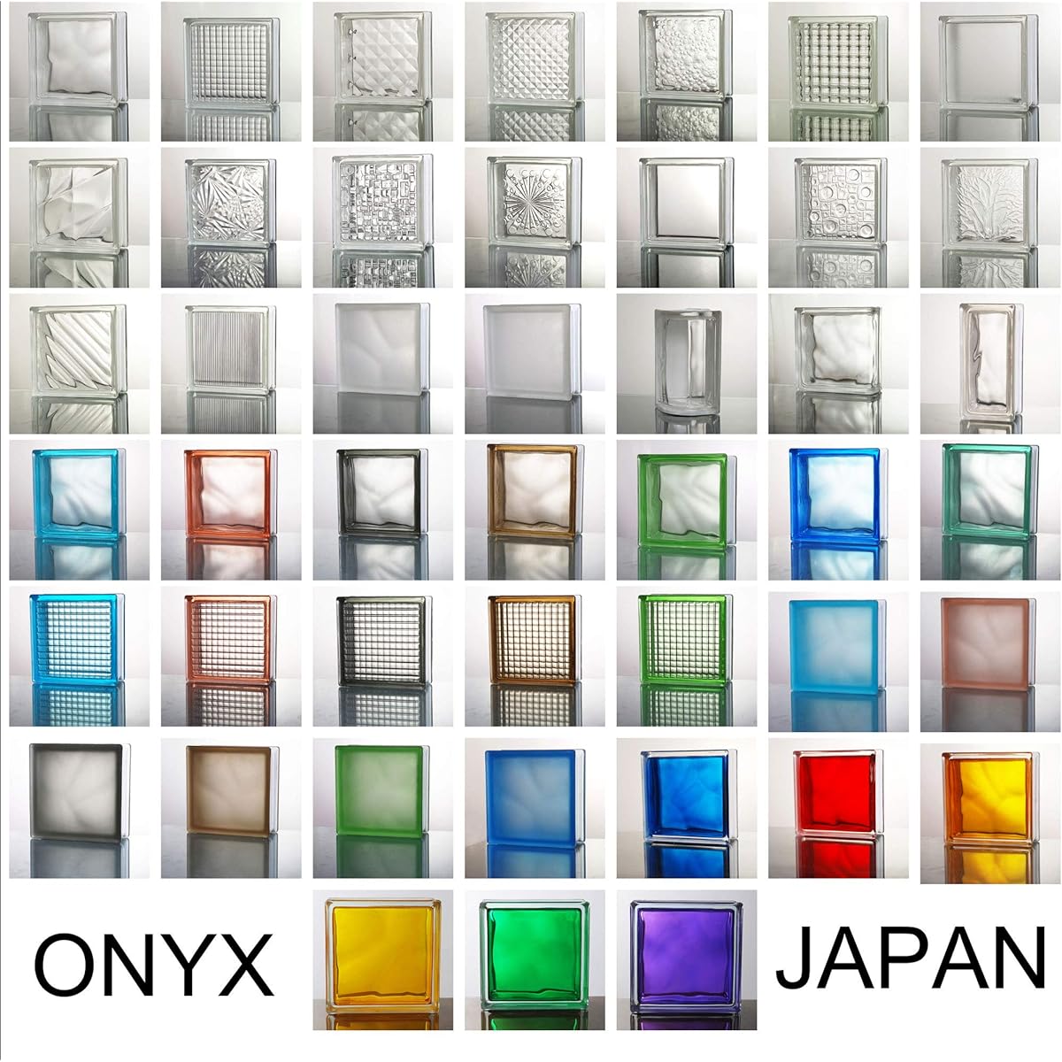 Glass block ◆◆◆5 types of designs◆◆◆ (Clear series) 190mm square x 95mm thick (Set of 6 (1 case), Cloudy)