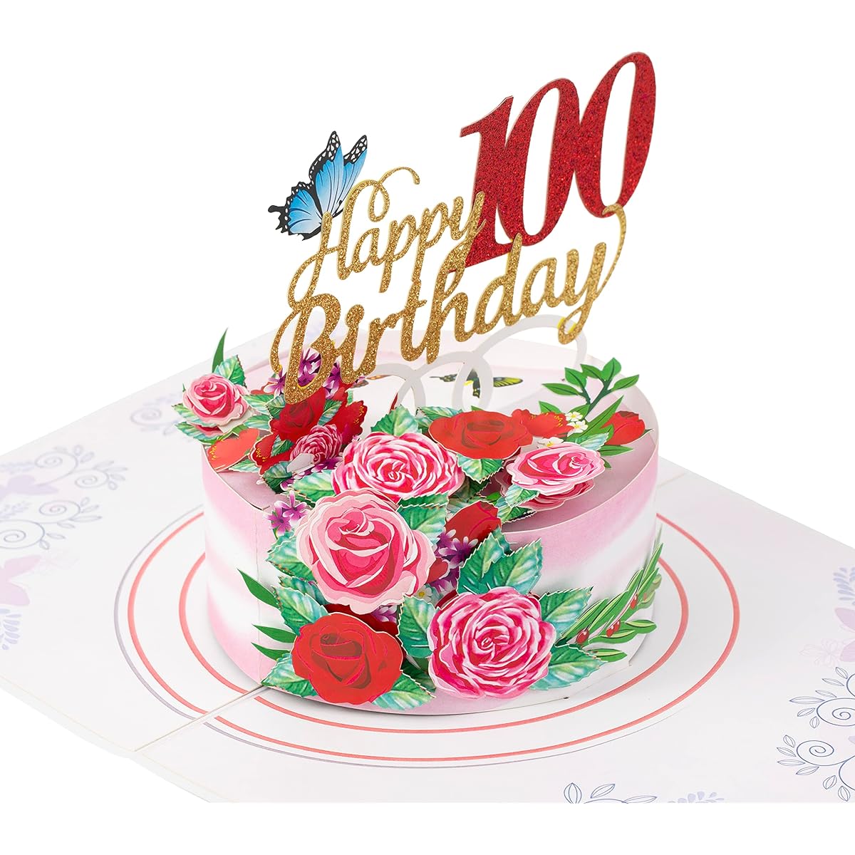 TRUANCE Pop-up Card Cake Number (100 years old)