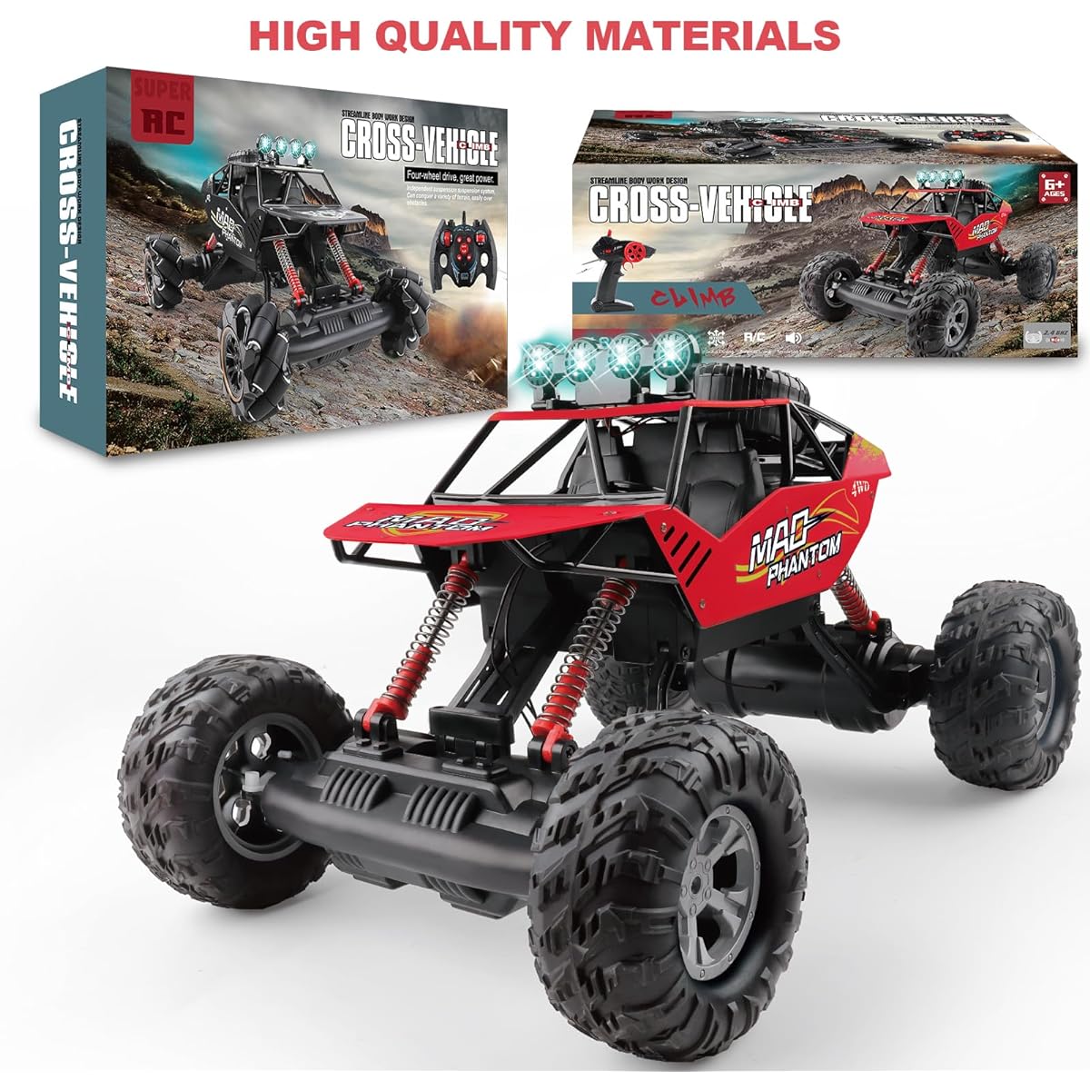 Hiitytin CK918-9 1:8 Scale All Terrain RC Car 40KM/H High Speed 4WD Remote Control Car 2.4GHz Electric Car Toy Gift for Kids and Adults Red