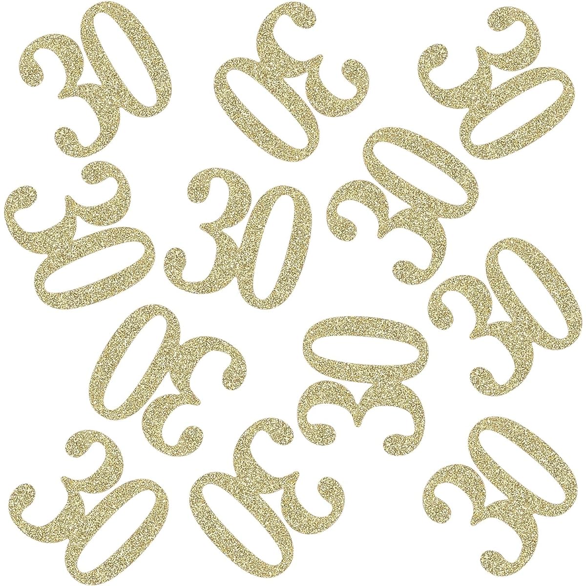 100pcs Gold Glitter Number 30 Table Confetti 30th Birthday/Anniversary Celebration Decoration