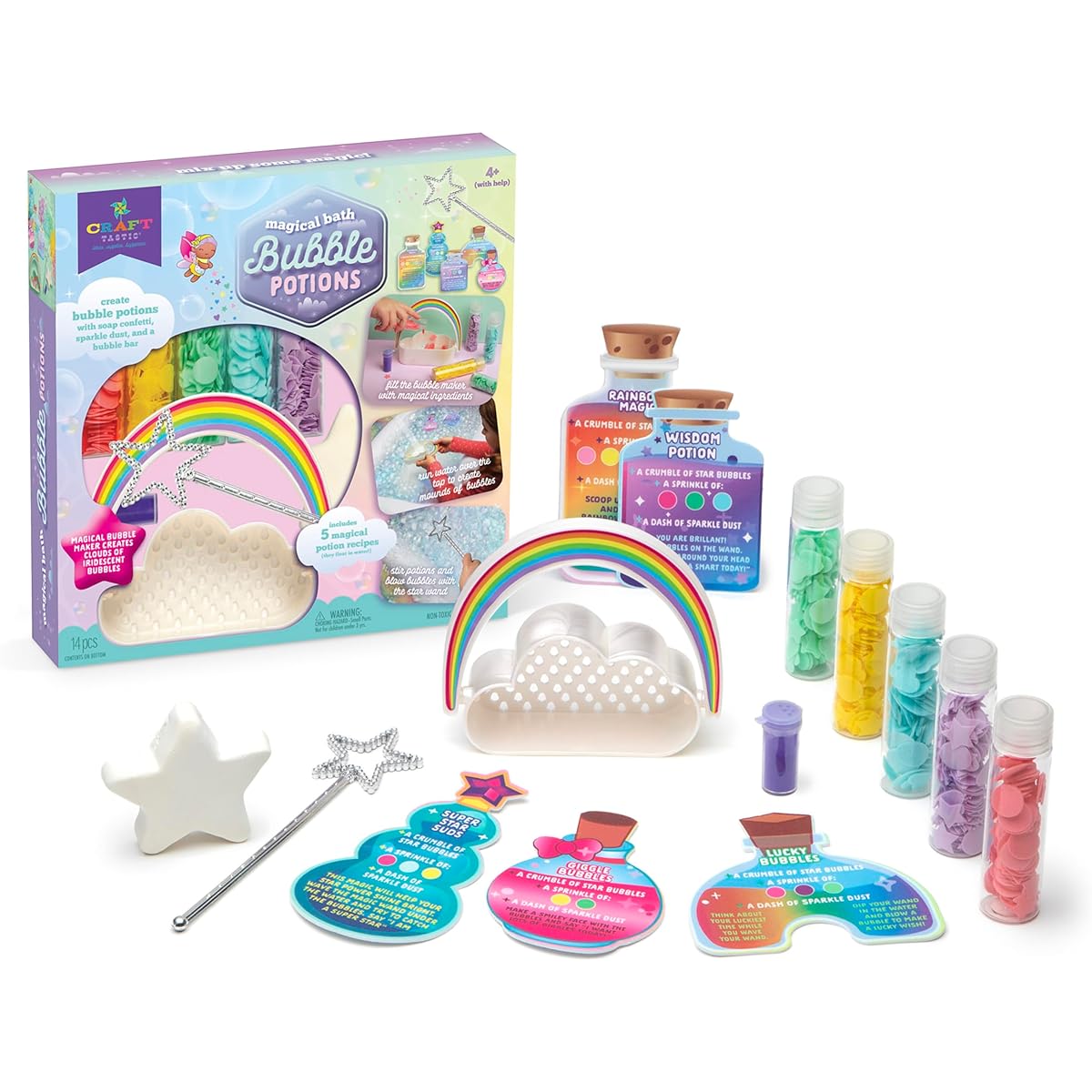 Craft-tastic - Bath Bubble Potion Toy - DIY Bathtub Water Table Craft - Make Magic Potions and Bubbles in the Bath - For Kids Ages 4 and Up