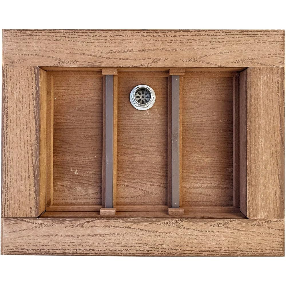 igarden iwood faucet pan natural width 600mm x depth 480mm x height 200mm i10406-nl