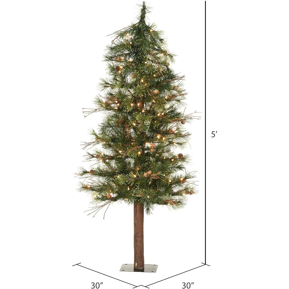 Vickerman 5' Mixed Country Alpine Tree with 150 Clear Lights