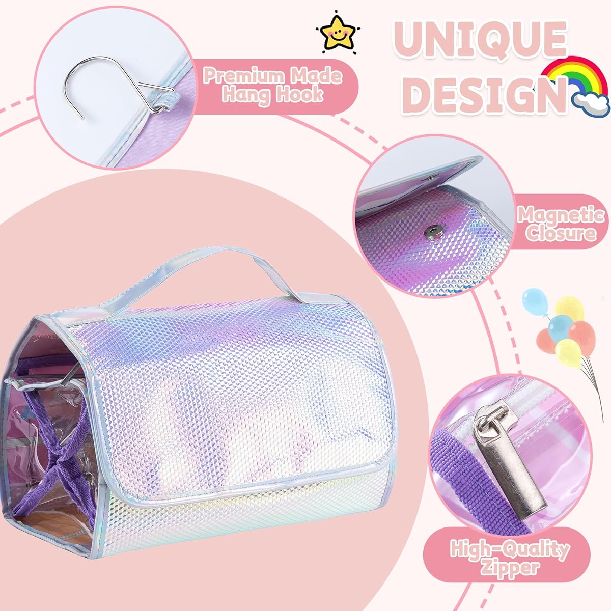 NAKOCO Toy Storage & Display Case, Travel Carry Storage Organizer 5 Clear View Cases