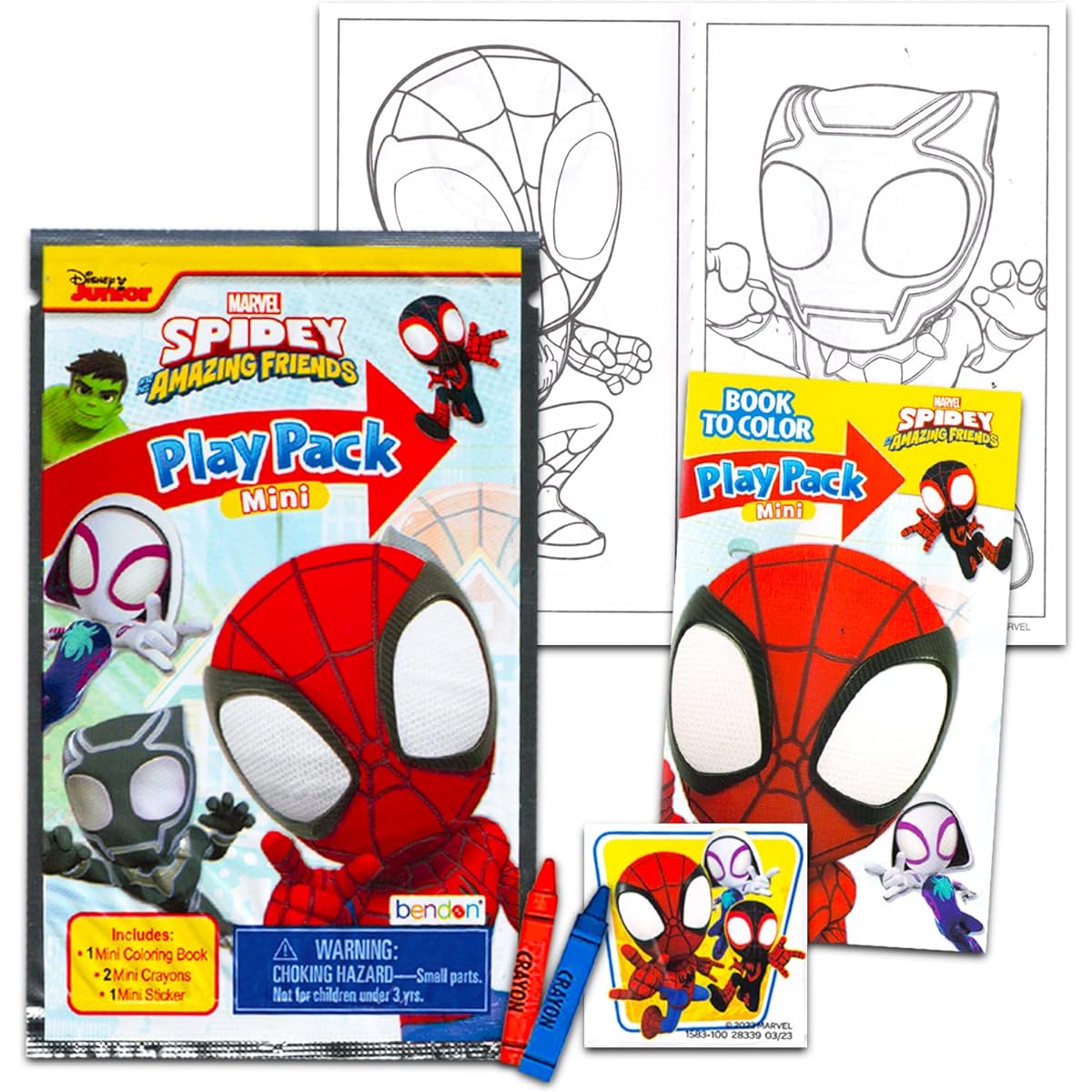 Spidey and Friends Mini Party Favors Set for Kids - 24 Mini Spidey and Friends Grab and Go Play Packs with Coloring Books/Stickers and More (Spidey and Friends Birthday Party Supplies)