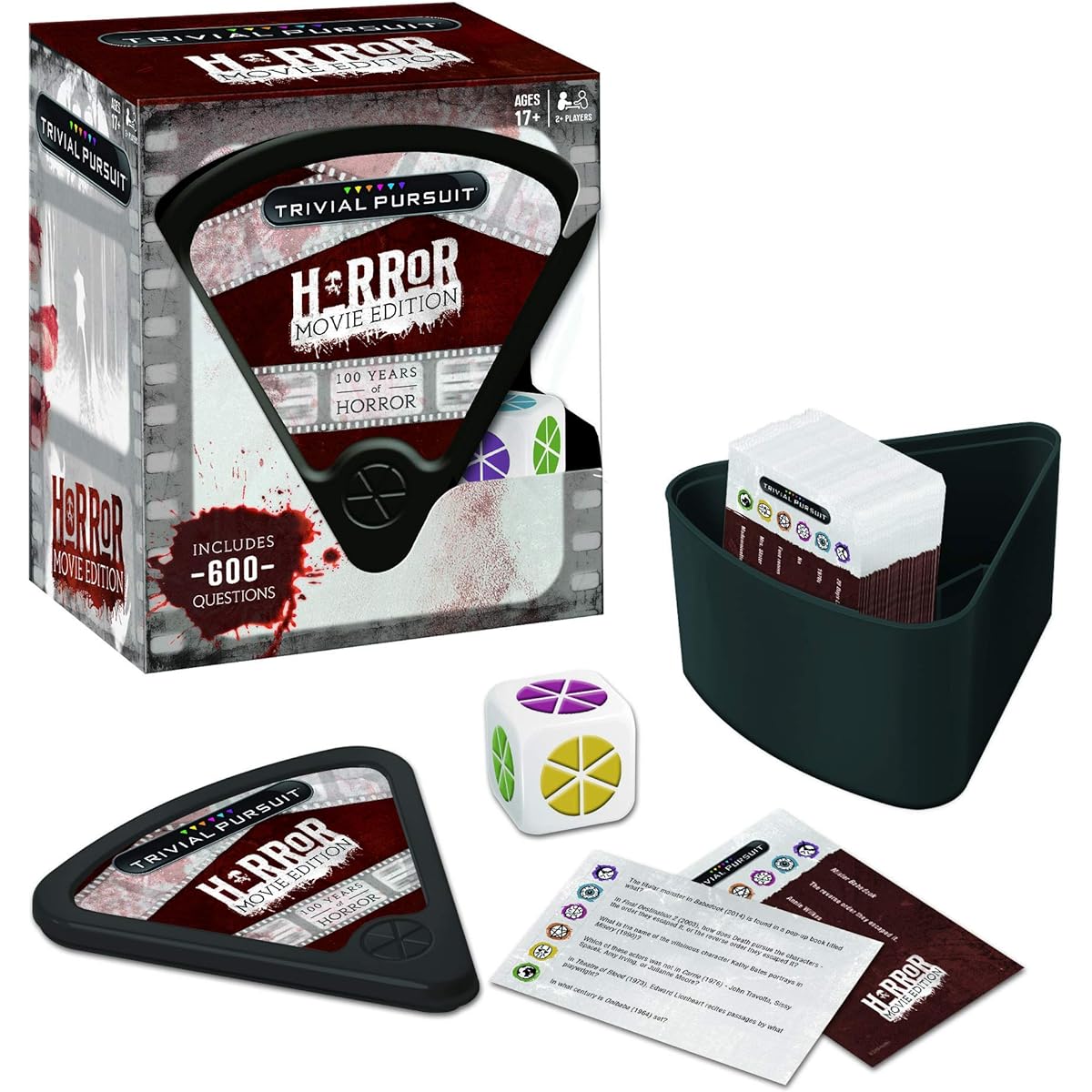 USAopoly Trivial Pursuit Horror Movies Edition | Questions from Classic Horror Movies | A board game for horror movie fans