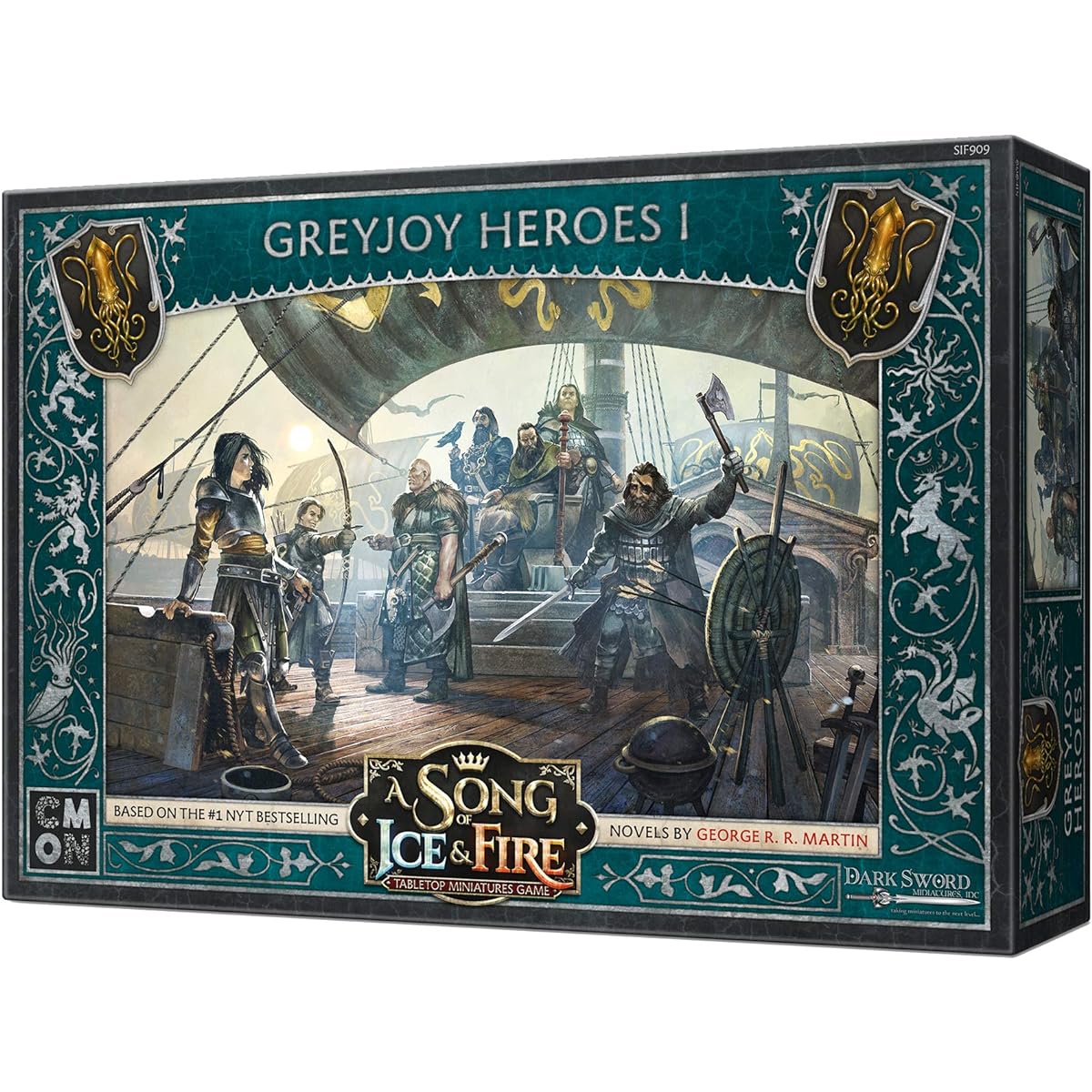 CMON A Song of Ice and Fire Tabletop Miniatures Game Greyjoy Heroes I Box Set - Commanders of House Greyjoy, Strategy Game for Adults, Ages 14+, 2+ Players, 45-60 Minute Play Time
