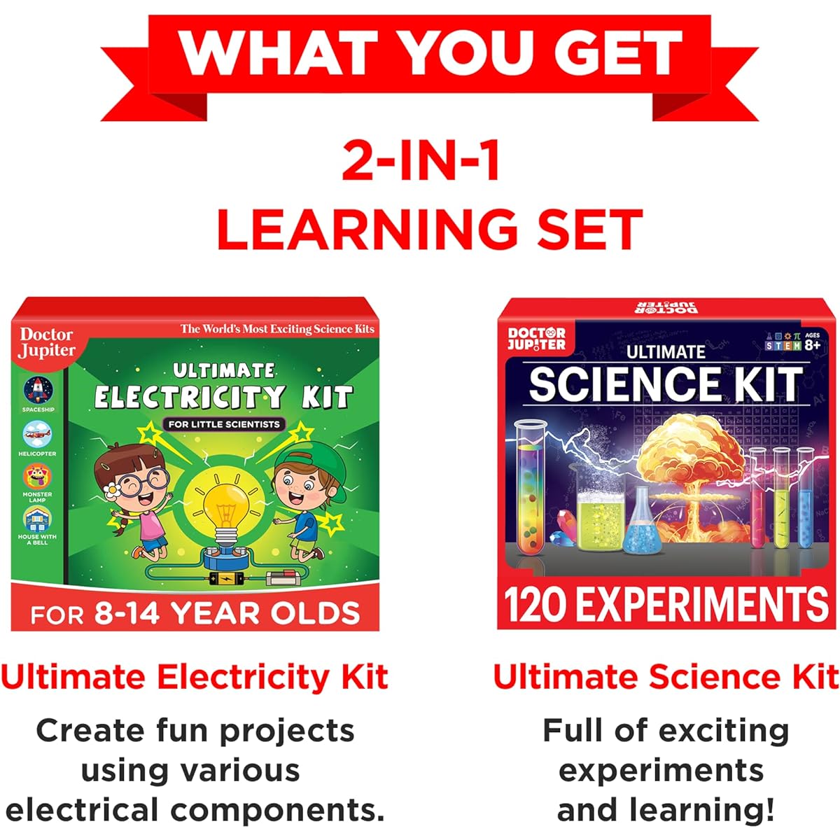 Doctor Jupiter Ultimate Science Gift Set Science Kit Electrical Kit for Kids 8-12 Years | Easter, Birthday Gifts for Boys & Girls 8, 9, 10, 11, 12, 13, 14 Years | STEM Learning & Educational Toys