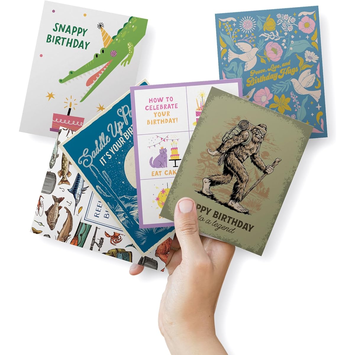 Twigs Paper Birthday Card Assortment - Set of 12 Variety Designs Birthday Cards with Envelopes, Happy Birthday Greeting Cards, Blank Space Note Cards for Gift Greetings Made in the USA - 5.5 x 4.25 Inch Size