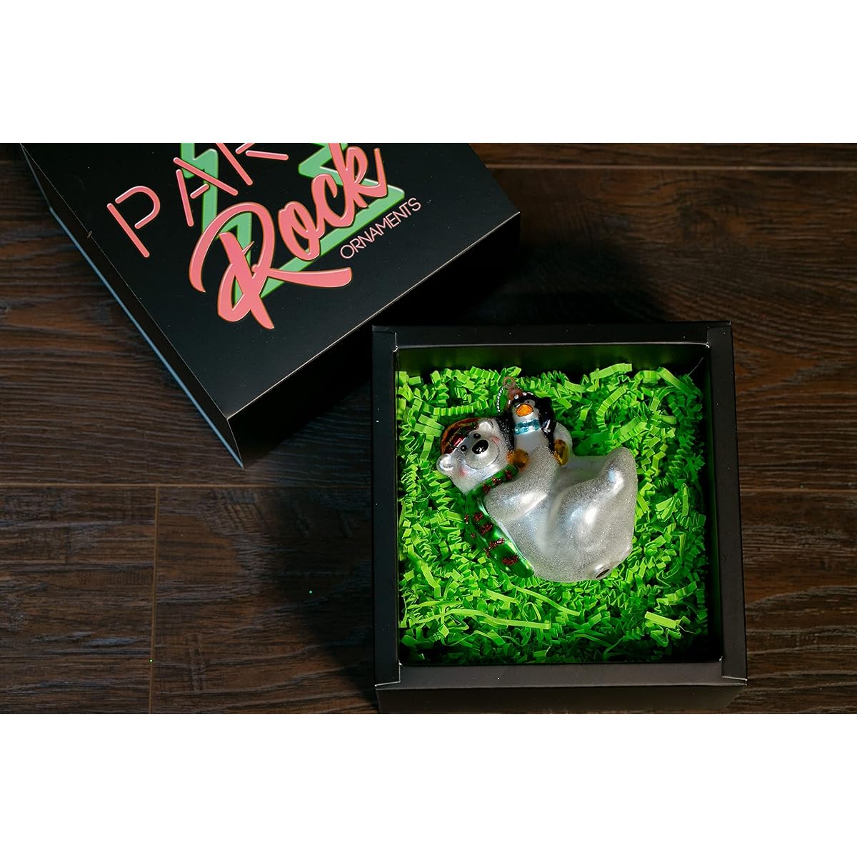 Party Rock - Polar Bear and Penguin Ornaments - Animal Collection - 2.5" Wide x 4" High - Glass Blown Ornaments for Christmas Tree