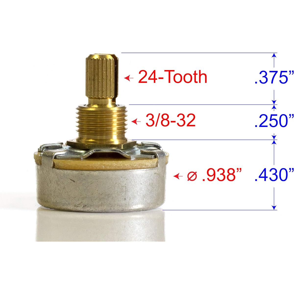 ToneShaper CTS Pot 500k Audio Split Shaft (Pack of 10)