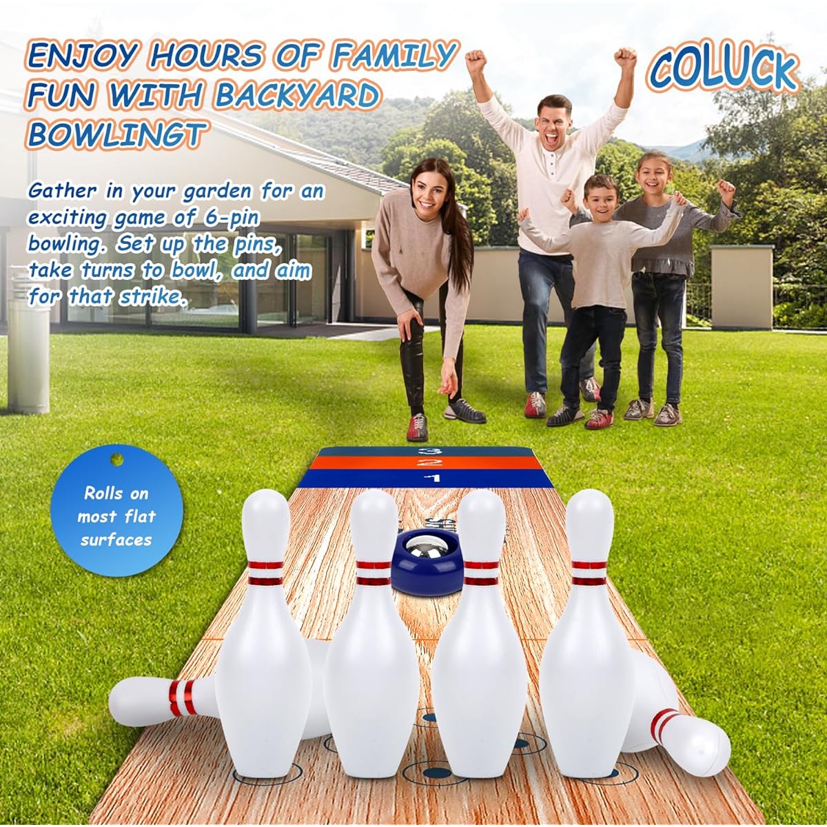 3 in 1 Tabletop Shuffleboard Curling Game Bowling Set Portable Tabletop Set with 8 Rolling Mini Packs Mini Tabletop Games Foldable Family Games Home School Travel