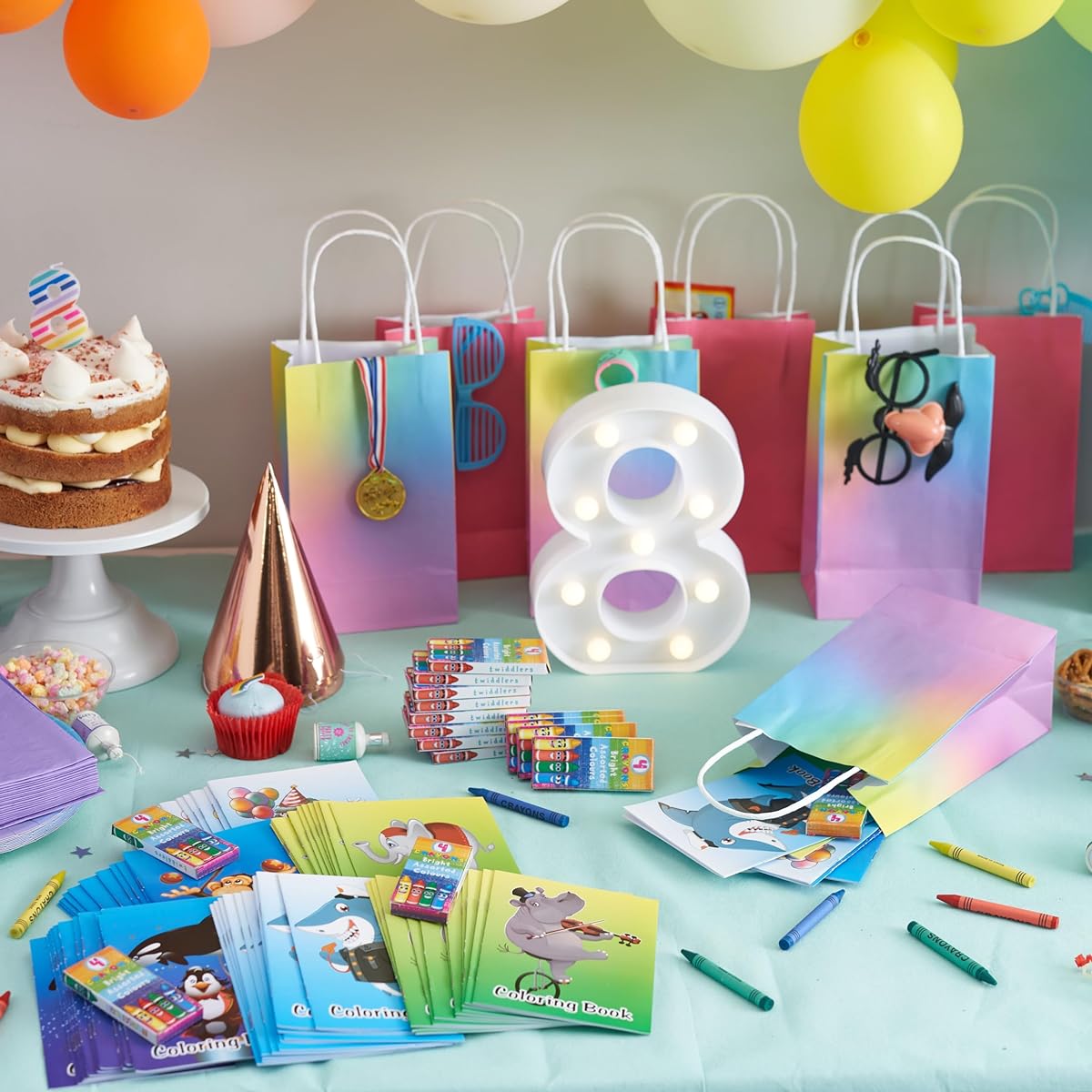 THE TWIDDLERS 72 Mini Coloring Books & 18 Crayons Set for Kids
