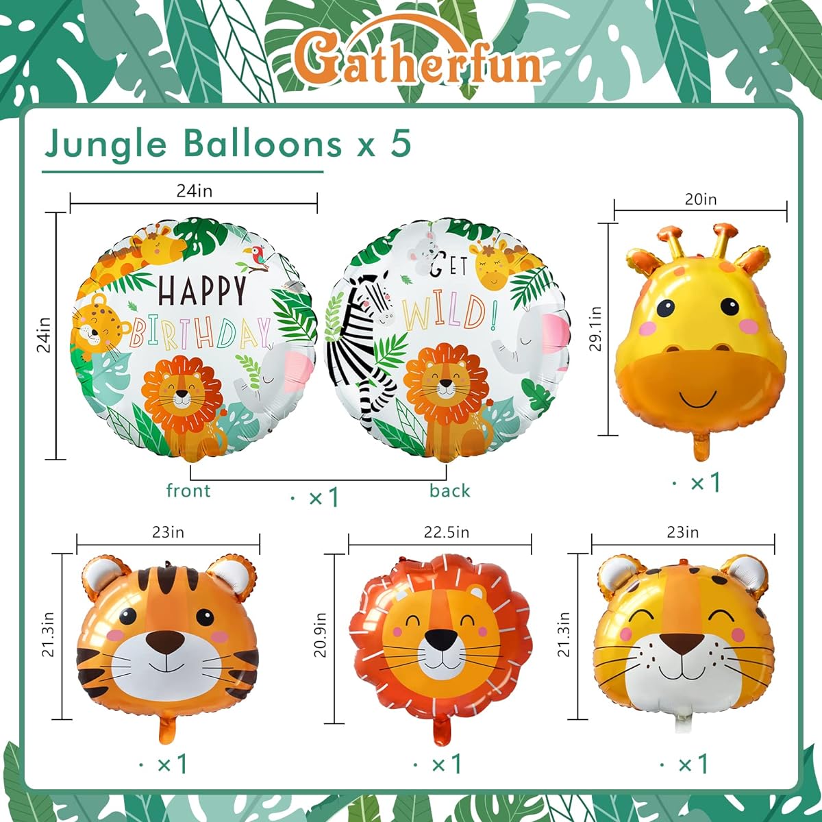 Safari Birthday Party Supplies Jungle Foil Balloons Safari Jungle Theme Birthday Decorations
