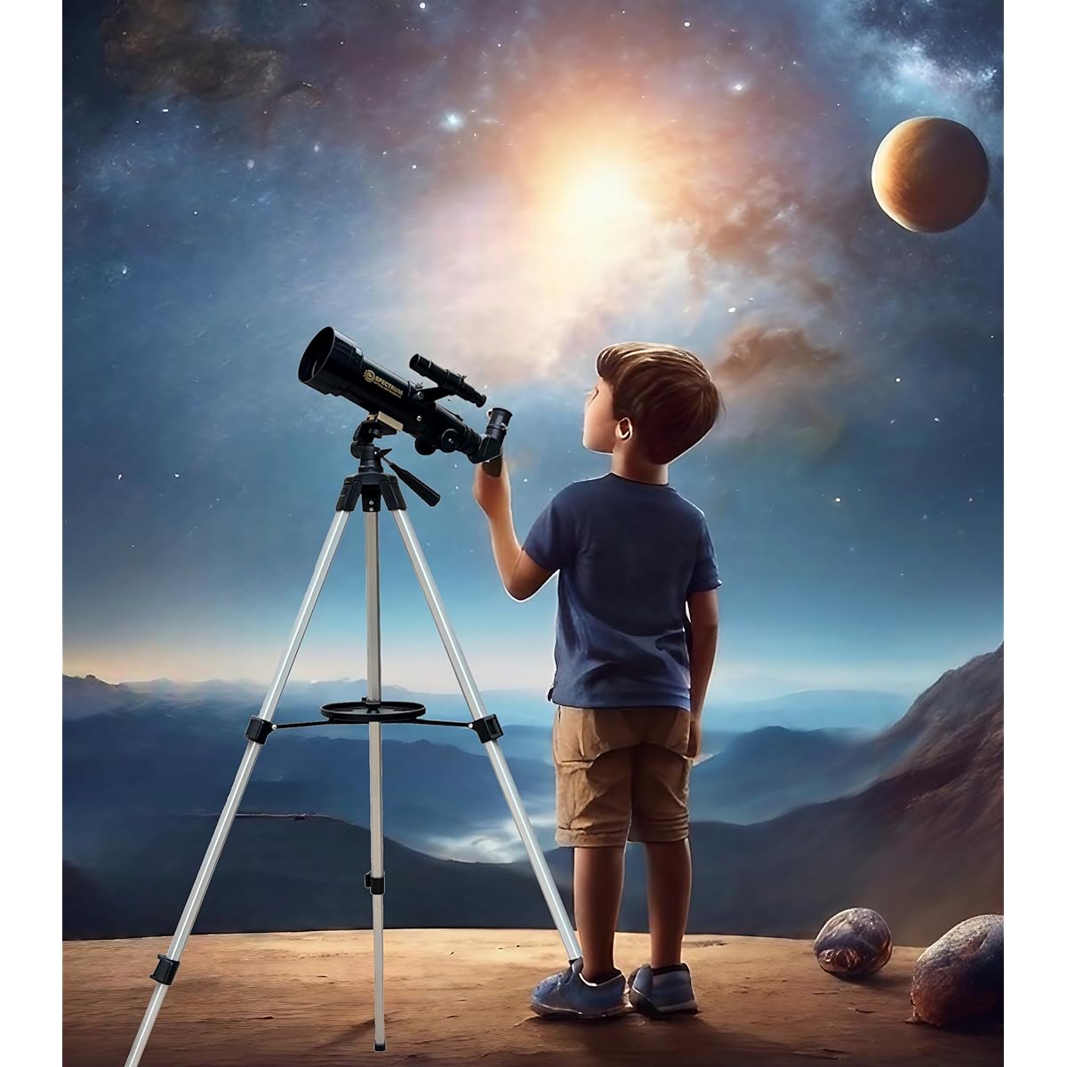 SpectrumOI Telescope for Adults and Kids, Astronomy for Adults, Telescope for Kids 8-12 - Premium Telescope Astronomical Exploration, Kids Charm, Astronomy with Carry Bag