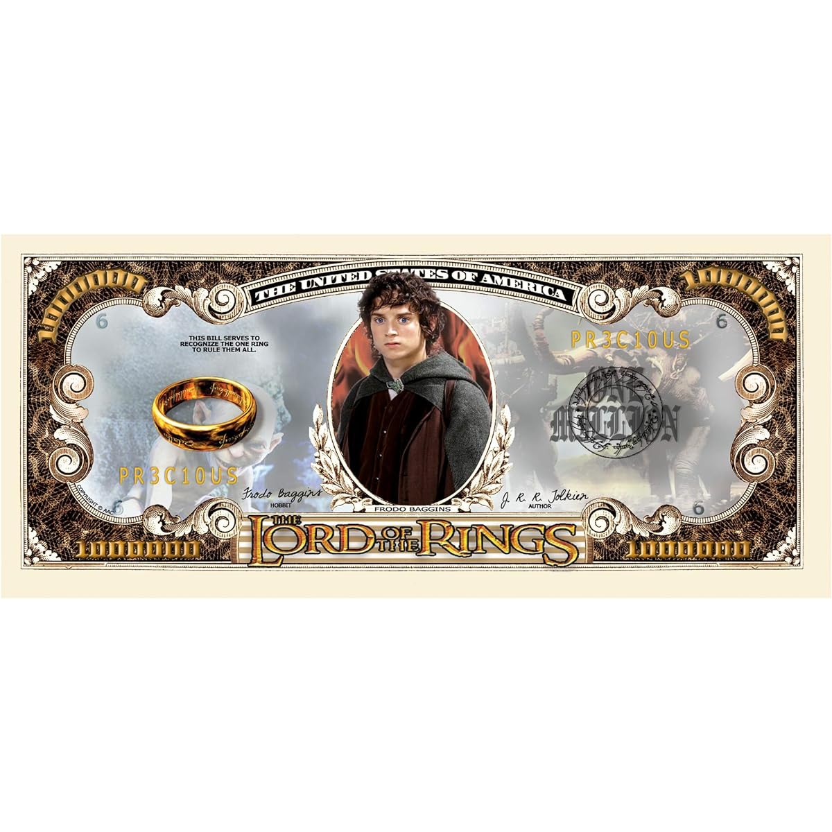 American Art Classics Lord of the Rings Million Dollar Bills - Pack of 5 - The perfect gift for fans of this classic film series