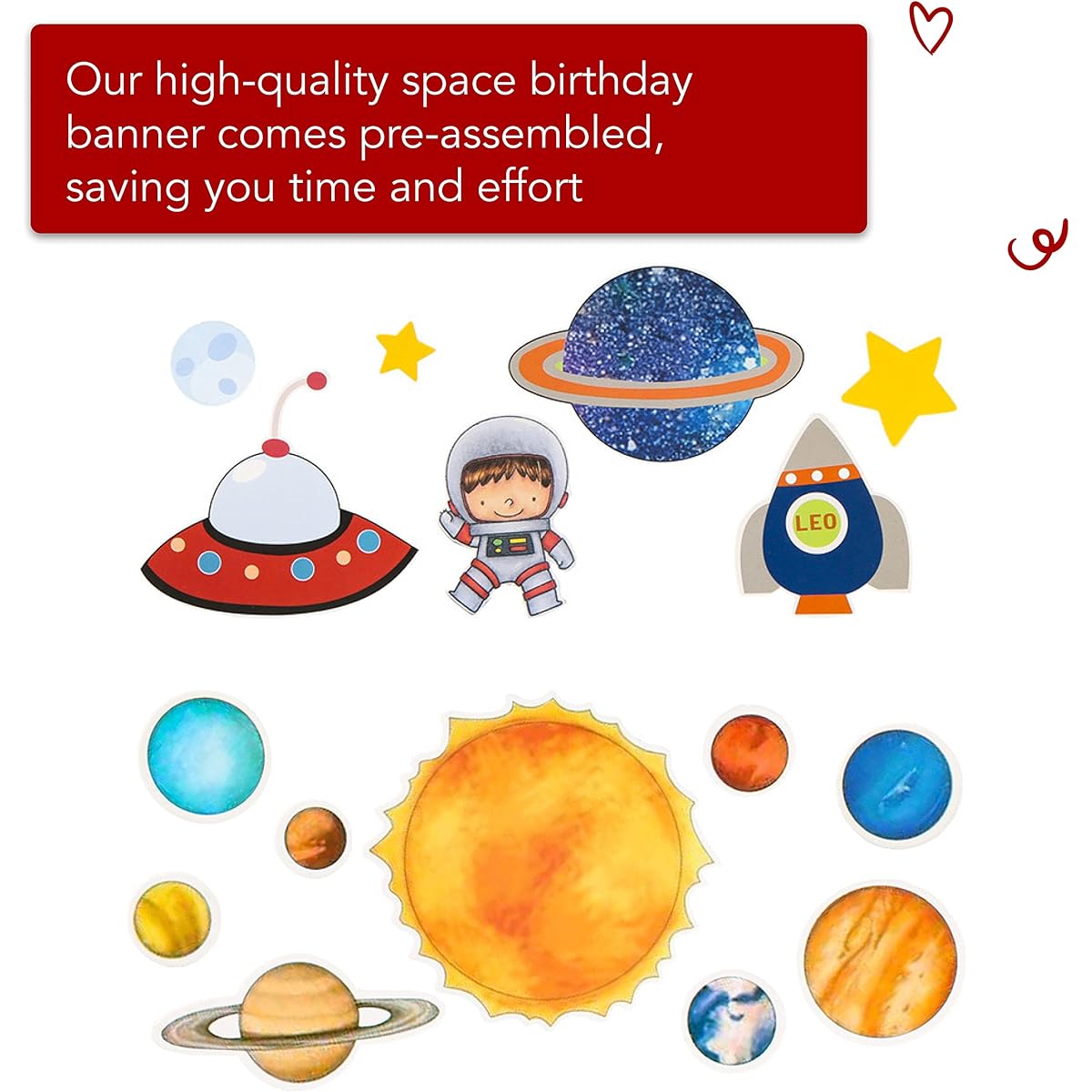 Space Themed Party Supplies - Outer Space Birthday Decorations - Galaxy Party Decorations Set for Kids with Happy Birthday Banner & Balloons - Kids Party Room Decorations for Boys, Girls, Kids