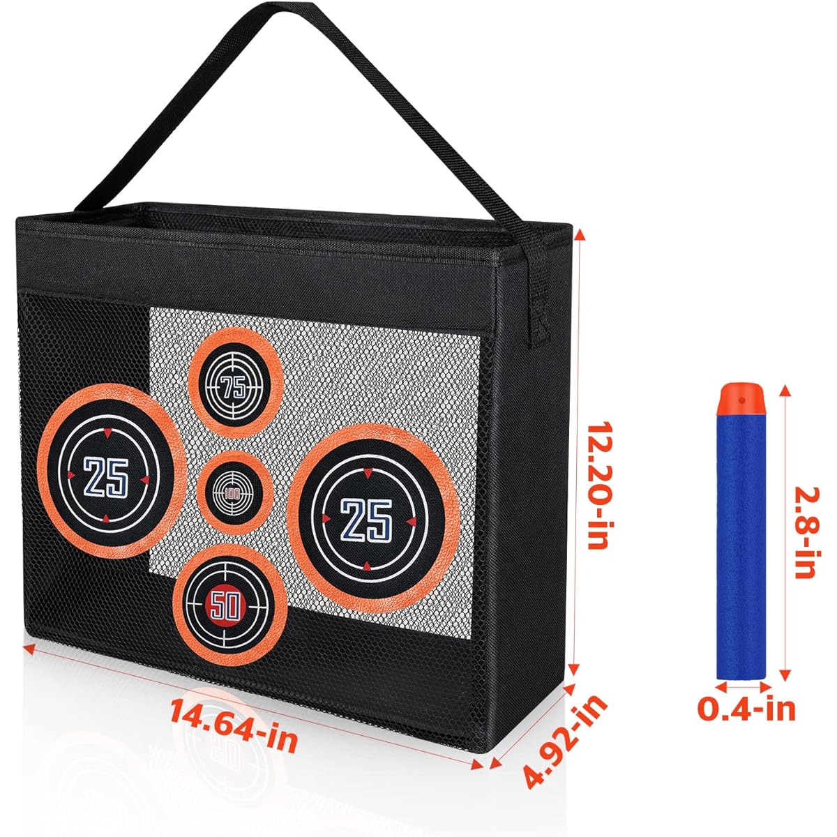 Pokiiulk 1000pcs Bullet Refill Darts for Nerf N-Strike Elite Series, Bulk Bullets for Nerf Parties with Portable Shooting Practice Target Mesh Bag